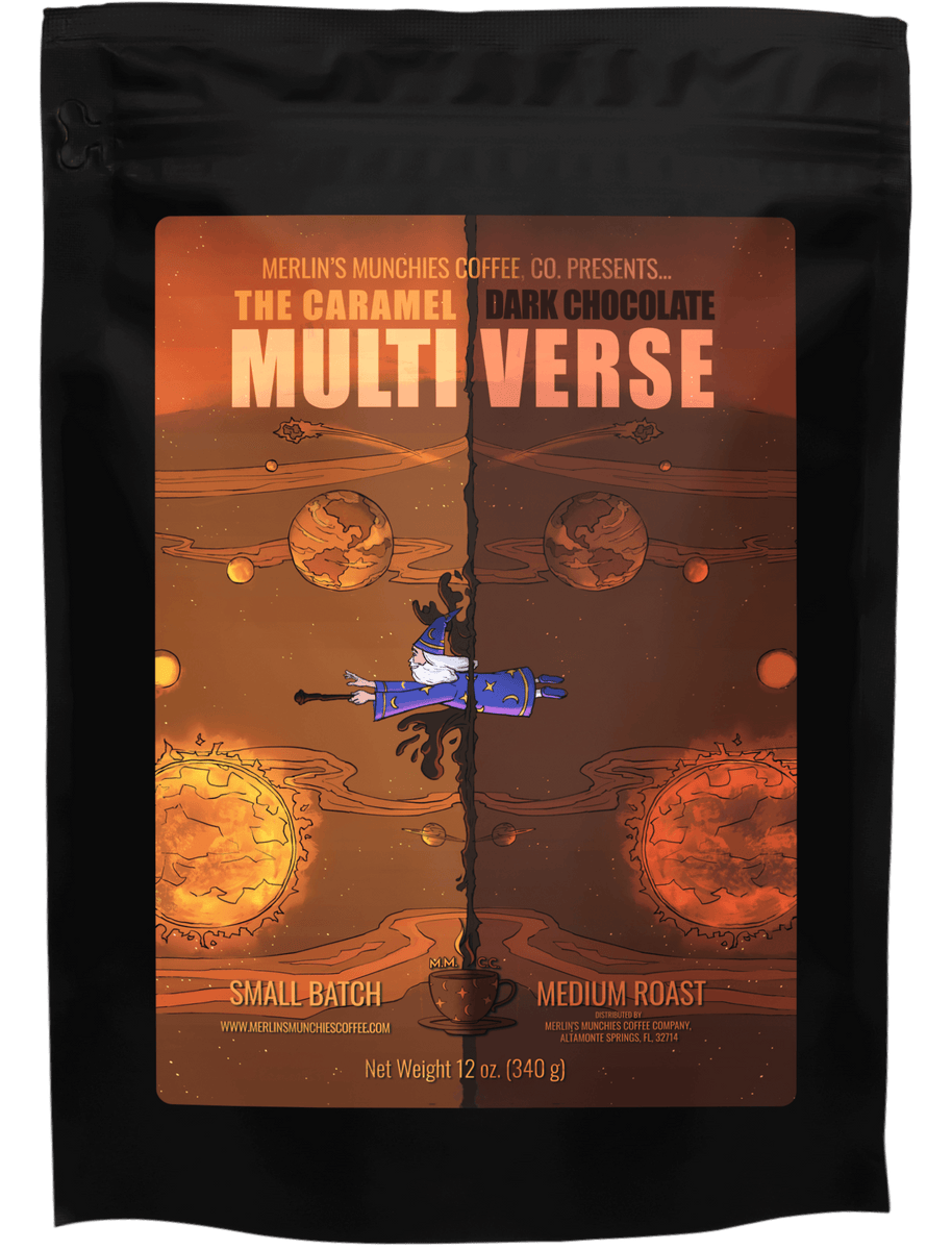 Caramel Dark Chocolate Multiverse 12oz – Merlin's Munchies Coffee