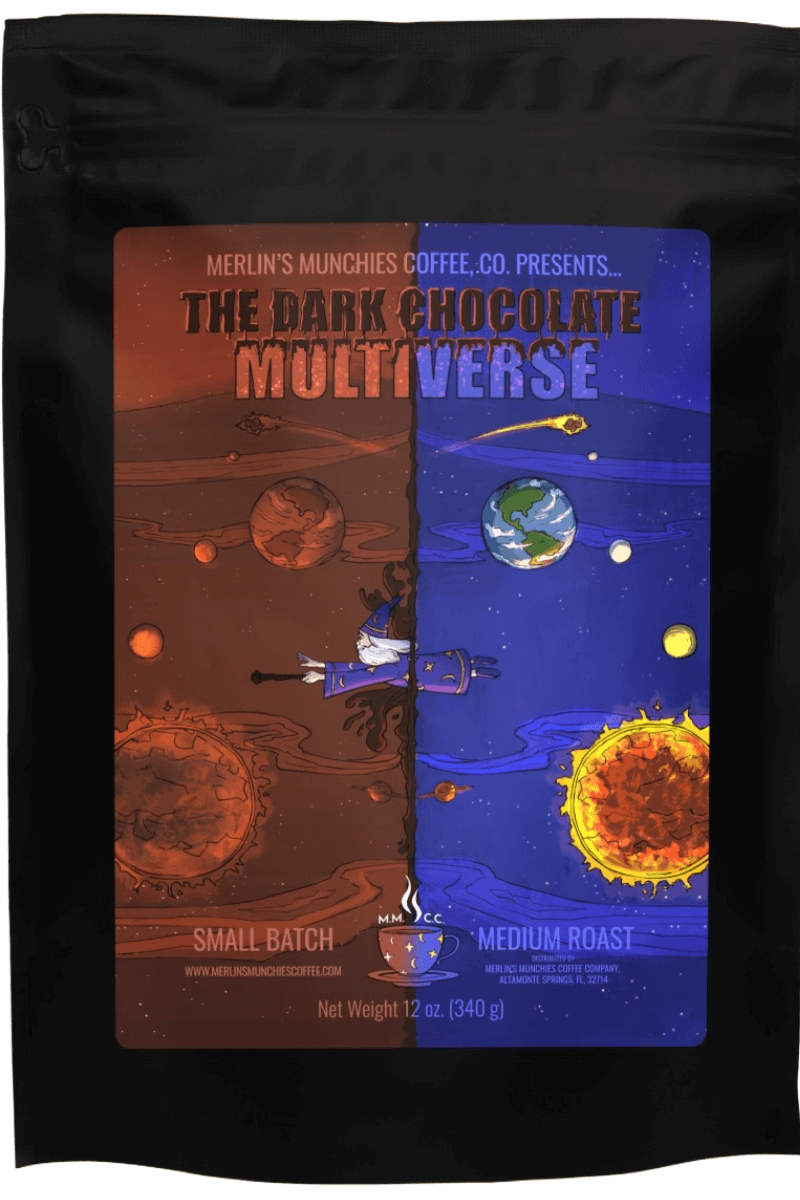 Dark Chocolate Multiverse 12oz – Merlin's Munchies Coffee Company Dark Chocolate Multiverse 12oz – Merlin's Munchies Coffee Company
