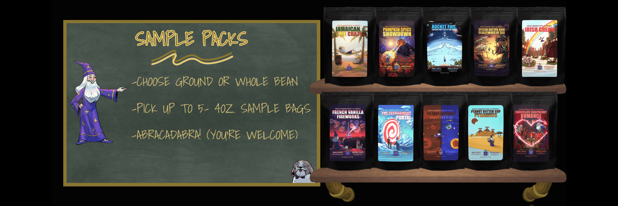 Sample Packs – Merlin's Munchies Coffee Company